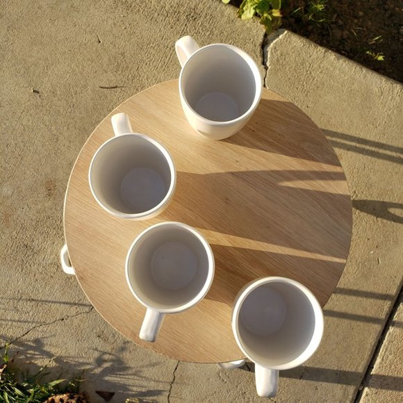 NEW Stone Lain 4 Piece Stoneware mugs cups Coffee Tea dishes Dinnerware Set Whit - Picture 11 of 16